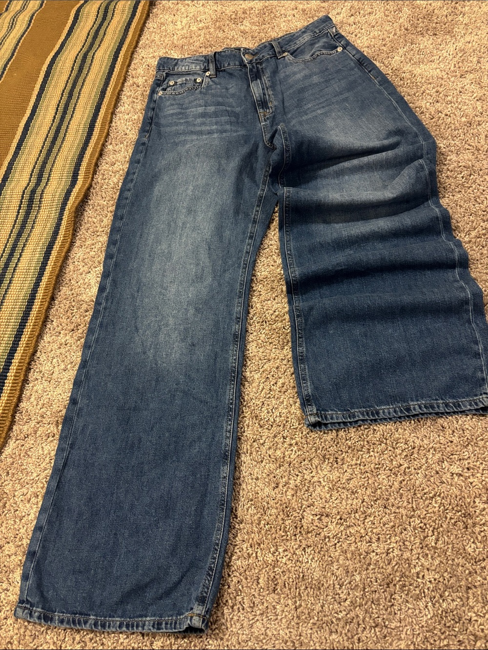 Aeropostale High Rose Wide Leg Classic Blue Denim Jeans Size 12